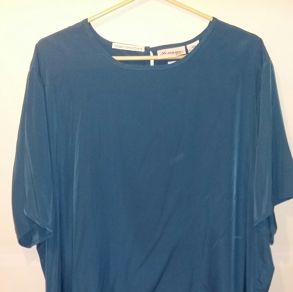 NWT Blue Stain Resistant Blouse size 22W